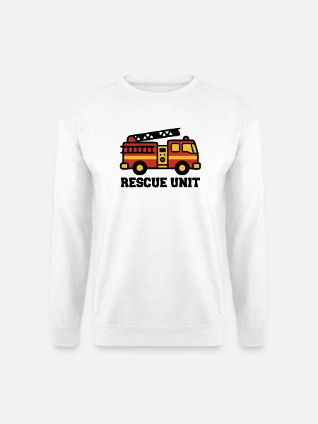 Feuerwehrauto Logo - Unisex Pullover - Weiß