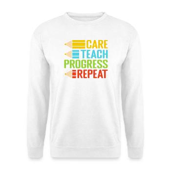 Pre K Teacher Care Teach Repeat Kindergarten - Unisex Sweatshirt - white - Front