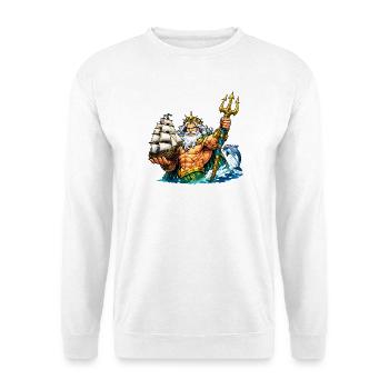 Neptun mit Seegelschiff - Unisex Pullover - Weiß - Vorne
