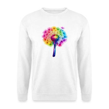 Regenbogen Löwenzahn Blüte - Unisex Pullover - Weiß - Vorne