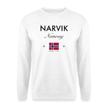 Narvik Norwegen Koordinaten Reise Souvenir - Unisex Pullover - Weiß - Vorne