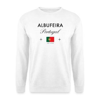 Albufeira Portugal Coordinates Travel Souvenir - Unisex Sweatshirt - white - Front