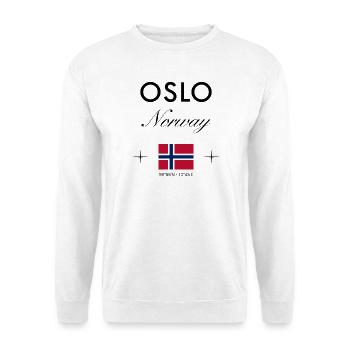 Oslo Norwegen Koordinaten Reise Souvenir - Unisex Pullover - Weiß - Vorne