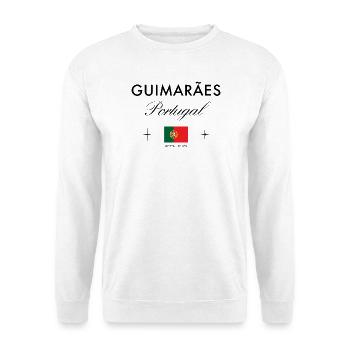 Guimaraes Portugal Koordinaten Reise Souvenir - Unisex Pullover - Weiß - Vorne
