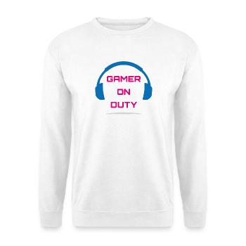 Gamer On Duty Videospiel - Unisex Pullover - Weiß - Vorne