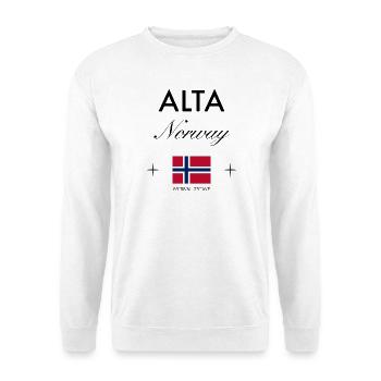 Alta Norwegen Koordinaten Reise Souvenir - Unisex Pullover - Weiß - Vorne