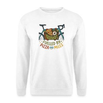 Fuelled By Pizza And Miles Bikepacking - Unisex Sweatshirt - white - Front