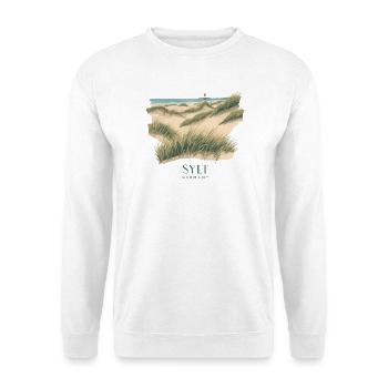 Sylt Dünen | Vintage Nordsee Poster - Unisex Pullover - Weiß - Vorne