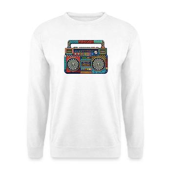Motif rétro coloré de boombox - Sweat-shirt Unisexe - blanc - Devant