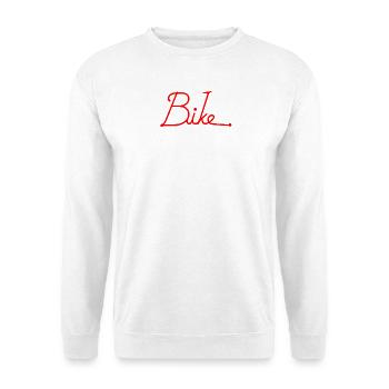 Bike Red Handwritten Script Cycling Lover Art - Unisex Pullover - Weiß - Vorne - Alina (178cm) & Michal (187cm)