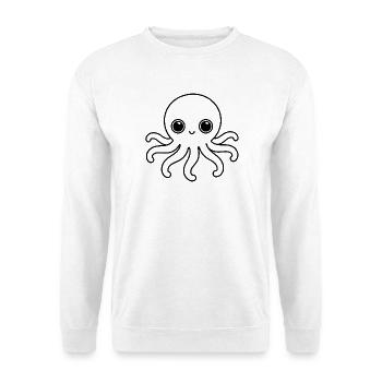 Süßer Oktopus One Line Kawaii Motiv - Unisex Pullover - Weiß - Vorne