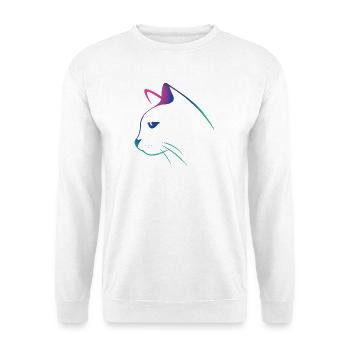 Cat-Line-Zeichnungsgradient - Unisex Pullover - Weiß - Vorne