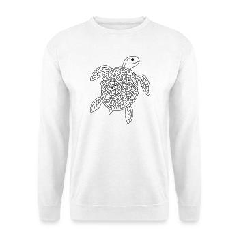 Schildkröten Mandala zum ausmalen - Unisex Pullover - Weiß - Vorne
