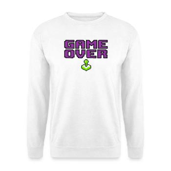 Game Over Pixel Logo - Unisex Pullover - Weiß - Vorne