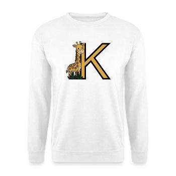 Giraffe Buchstabe K - Unisex Pullover - Weiß - Vorne