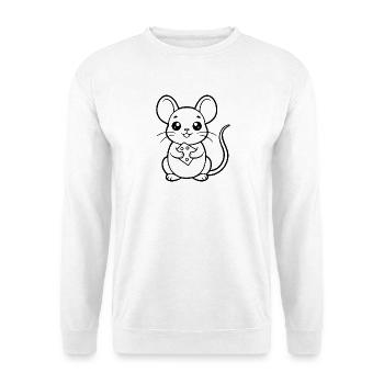 Baby Maus mit Käse - Unisex Pullover - Weiß - Vorne