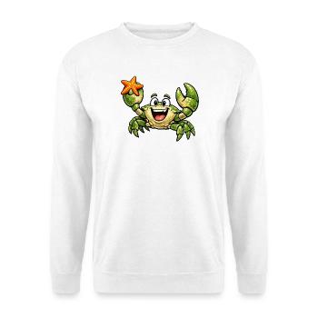Krebs mit Seestern - Unisex Pullover - Weiß - Vorne
