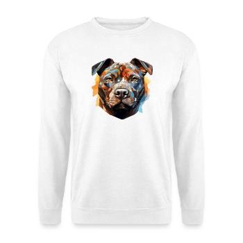 Colorful Polygonal Dog - 052 - Unisex Sweatshirt - white - Front