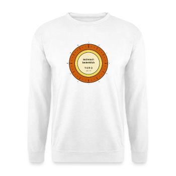 Technischer Warnstempel Toro - Unisex Pullover - Weiß - Vorne