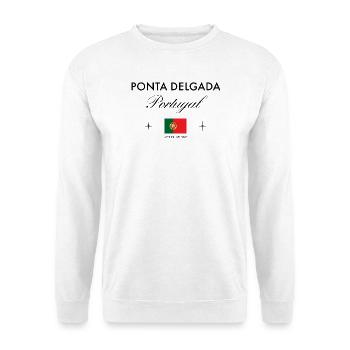 Ponta Delgada Portugal Koordinaten Reise Souvenir - Unisex Pullover - Weiß - Vorne
