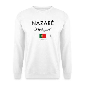 Nazare Portugal Koordinaten Reise Souvenir - Unisex Pullover - Weiß - Vorne