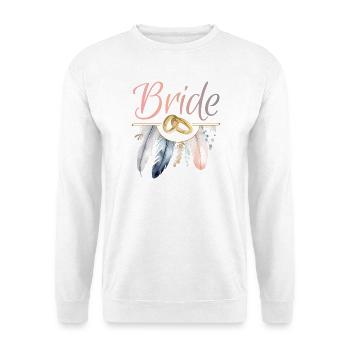 Bride Goldringe Federn JGA Junggesellenabschied - Unisex Pullover - Weiß - Vorne