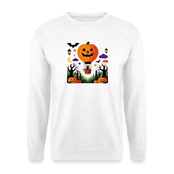 Pumpkin Balloon Halloween-Flug - Unisex Pullover - Weiß - Vorne