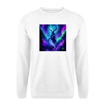 Northern Lights Moose Spirit in Aurora Sky - Unisex Sweatshirt - white - Front