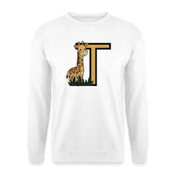 Giraffe und T Alphabet Design - Unisex Pullover - Weiß - Vorne
