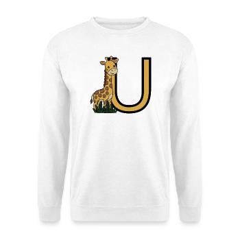 Giraffe im UBogen Cartoon - Unisex Pullover - Weiß - Vorne