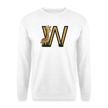 Giraffe neben goldenem V - Unisex Pullover - Weiß - Vorne