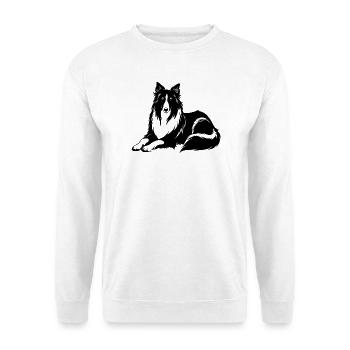 Collie-Hundelegen - Unisex Pullover - Weiß - Vorne