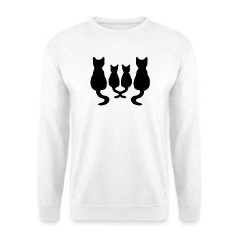 katzenfamilie Silhouette - Unisex Pullover - Weiß - Vorne