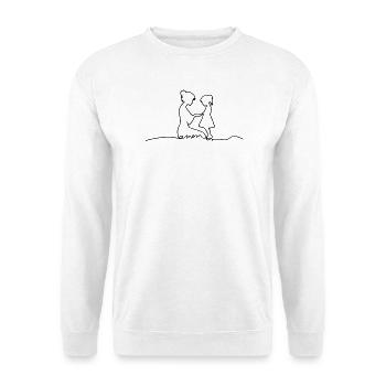 Mama Tochter Line Art Mutter Geschenk Liebe Design - Unisex Pullover - Weiß - Vorne