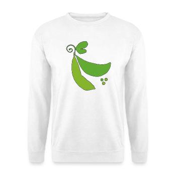 Green pea pod silhouette - Unisex Sweatshirt - white - Front