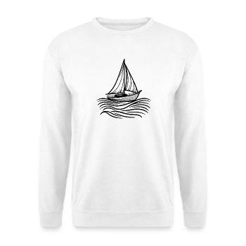 Classic sailboat on ocean waves - Unisex Sweatshirt - white - Front