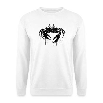 Schwarze Krabbe tropft Tinte - Unisex Pullover - Weiß - Vorne