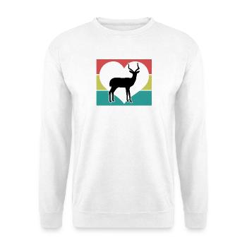 Antilope Herz Vintage Silhouette - Unisex Pullover - Weiß - Vorne