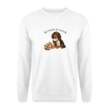 Cookie Season Longhair Dachshund Christmas - Unisex Sweatshirt - white - Front