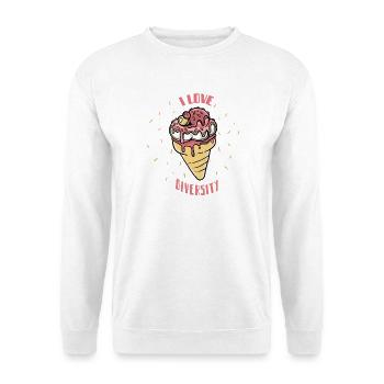 Vielfalt Eiscreme Herz Motiv - Unisex Pullover - Weiß - Vorne