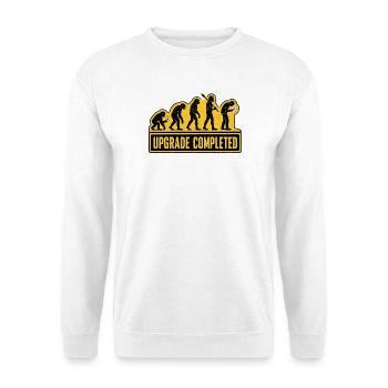 Menschliche Evolution Smartphone-Upgrade-Humor - Unisex Pullover - Weiß - Vorne