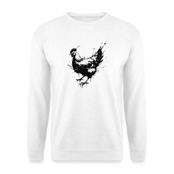 Hen Schwarze Tintenspritzer - Unisex Pullover - Weiß - Vorne