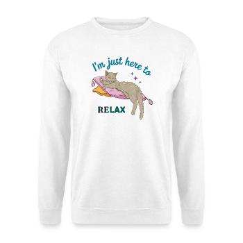 Chat détendu - Sweat-shirt Unisexe - blanc - Devant