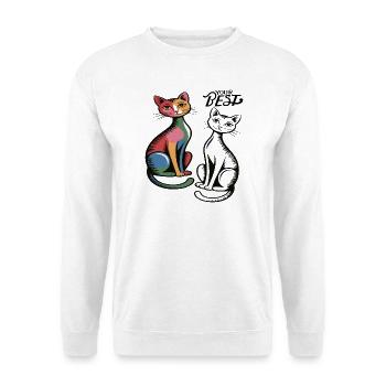 Katzenduo Pop Art  - Unisex Pullover - Weiß - Vorne
