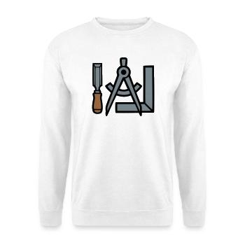 Tischler Werkzeuge Grafik - Unisex Pullover - Weiß - Vorne