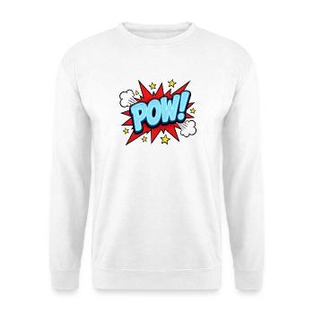 POW ! Design pop art comique – Rétro criard - Sweat-shirt Unisexe - blanc - Devant