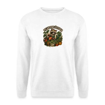 Pflanzenflüsterer Waschbär Gießkunst - Unisex Pullover - Weiß - Vorne