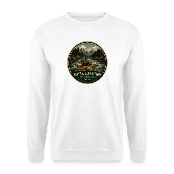 Kayak Expedition Vintage-Abenteuergrafik - Unisex Pullover - Weiß - Vorne