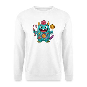 Niedliches Suessigkeiten Monster - Unisex Pullover - Weiß - Vorne