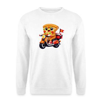 Pizza Hero auf Lieferfahrrad - Unisex Pullover - Weiß - Vorne